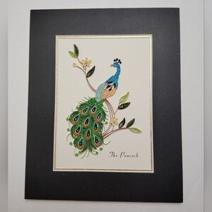 The Peacock Handmade Asian Paper Quilling 8" x 11" by Vietnet